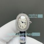 Swiss Made Replica M1 Factory Cartier Mini Baignoire Quartz Diamond Ladies Watch 